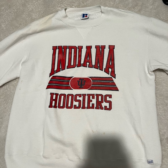 Sweaters | Indiana Hoosiers White Crewneck Size Medium | Poshmark